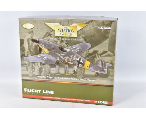 A BOXED LIMITED EDITION CORGI AVIATION ARCHIVE MODEL MILITARY AIRCRAFT SET, 1:32 scale, to include a Messerschmitt Bf109G-6, 