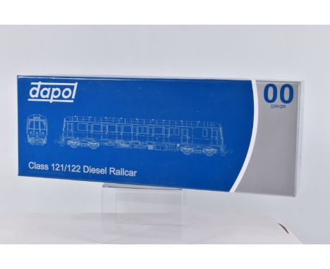 A BOXED DAPOL OO GAUGE CLASS 121 DIESEL SINGLE RAILCAR, DMU 'Bubblecar' 12027 Bletchley TMD in Silverlink purple and green 55