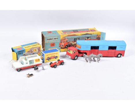 TWO BOXED CORGI TOYS DIE-CAST VEHICLES, to include a Chippefields Circus Horse Transporter with Horses, numbered 1130, large 