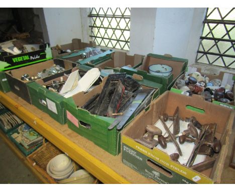 A large and wide ranging collection of Edwardian door handles and fittings to include ceramic door plates, Bakelite examples,