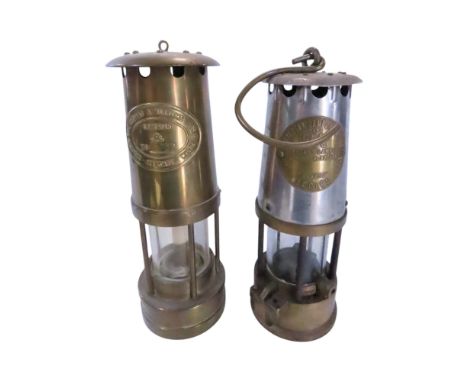 An Eccles Miner’s lamp together with another made by Aberdare. 