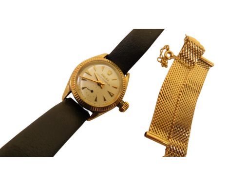 Rolex. A vintage 9ct gold cased Oyster Perpetual wristwatch, with after-market luminous re-dial, 22mm case, the movement numb