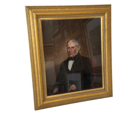 British School, 20th Century - Portrait of Walter Eddington, half-length, oil on board, unsigned with family history of the s