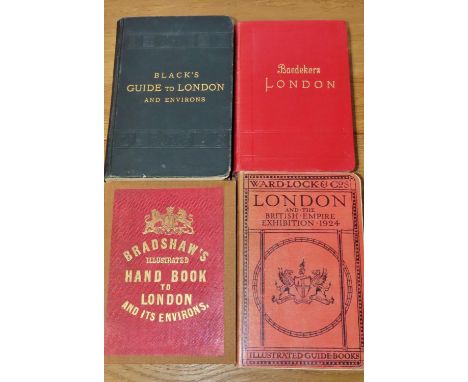 London interest - four travel / transport guides : Bradshaw's Illustrated Hand Book to London and its Environs (1857), Baedek