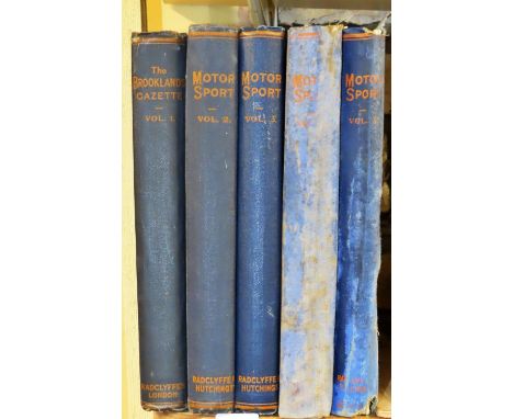 Five volumes of Motor Sport and Brooklands Gazette published in the 1920's 