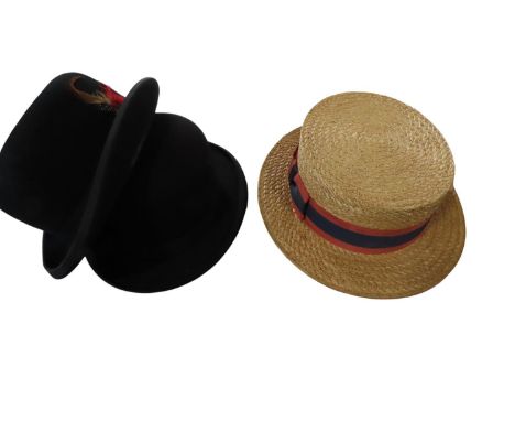 A collection of 20th century hats, boaters, bowlers, beret, Panama, etc