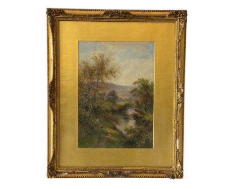 Roberto Angelo Kittermaster Marshall (British, 1849-1926) - 'Near Abergavenny Moor', watercolour, signed 'R.A.K. Marshall' lo