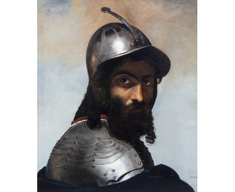 Full title: Claude Marie Dubufe (1790-1864): Portrait of a warlord, oil on canvasDescription: Work: 65 x 54,2 cm  Frame: 81,5