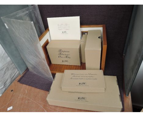 A limited edition modern Steiff Teddy Bear Workshop 2002,  0802/1902 containing three bears with white tags, furniture, brack