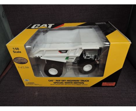 A Norscot Limited Edition 1:50 scale diecast, Cat 795F Off-Highway Truck Special White Edition with Lafarge decal, in origina