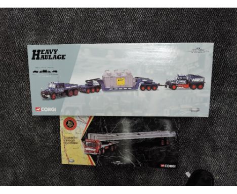 A Corgi 1:50 scale diecast, limited edition Heavy Haulage Wrekin Roadways, boxed 18007 and a similar scale Corgi diecast, Bri