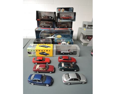 A Solido 1:18 scale diecast Mercedes Benz SLK 55 AMG 2005, eight Solido, MiniMax and Vanguard 1:43 scae diecast Mercedes, Ran