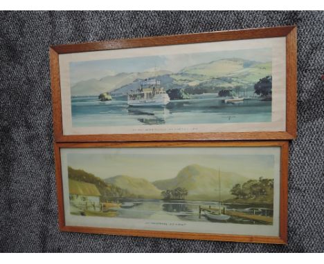A framed and glazed Railway Carriage Print after Claude Buckle, M.V.Swan-British Railways Lake Windermere Servicey, 66cm x 28