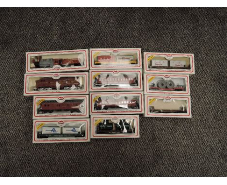 A collection of Model Power HO scale, 0-4-0 Old Time Fat Boy Loco &amp; Tender, Pennsylvania Locomotive and nine Carriages an