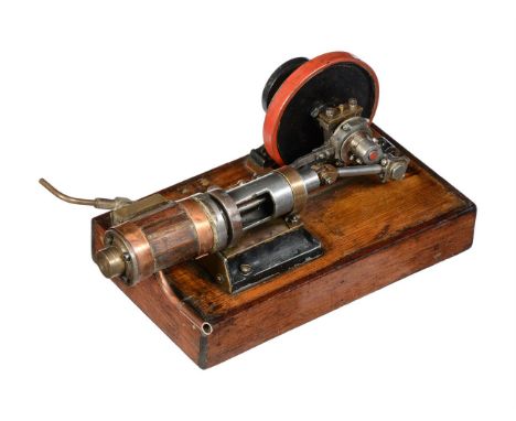 A freelance model of a horizontal live steam mill engine, with trunk guide for connecting rod, open crank with eccentric driv