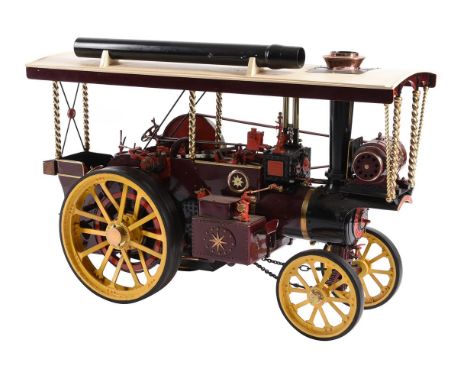 An exhibition standard 2 inch scale model of a Burrell showman's tractor, built by the late Mr Leslie Walter Frank Stonier of