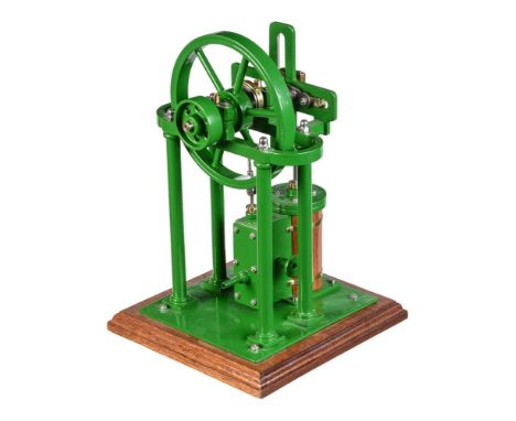 A well-engineered model of an over-type vertical live steam cross engine, built by Mr D. Russell of Fraserburgh based on the 