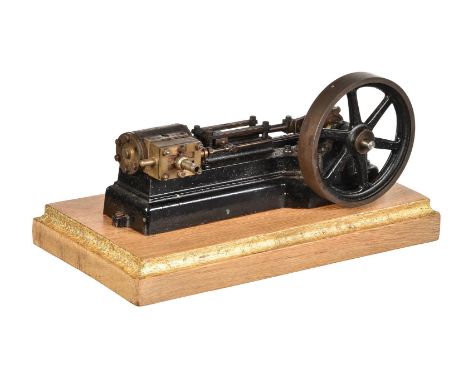 A  well engineered model of a Stuart Turner S50 horizontal mill engine, with single cylinder having blued metal cladding, cro