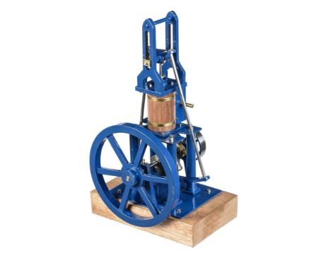 A well-engineered approximate 1 inch scale freelance model of a trapezium connecting rod steam engine, built by Mr D. Russell