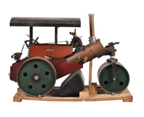 A part built 3 inch scale model of a 3 ton 'Simplicity' live steam road roller by Wallis & Steevens of Basingstoke, England, 