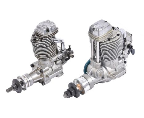 An O.S. FS-12OS II four stroke-model aircraft engine, 19.96cc displacement, boxed with instructions and exhaust assembly, tog