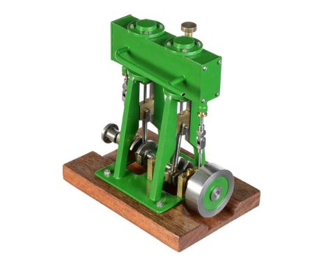 A well-engineered model of a twin simple vertical marine steam engine, built by Mr D. Russell of Fraserburgh from drawings by