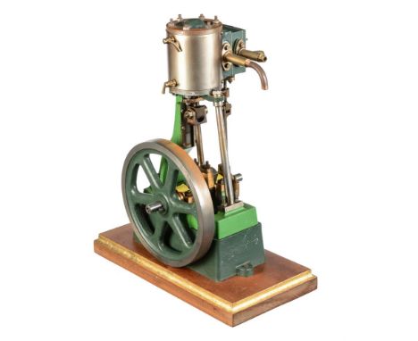 A well engineered model of a Stuart Turner No 1. Vertical live steam engine, having metal clad single cylinder 2 inch bore by