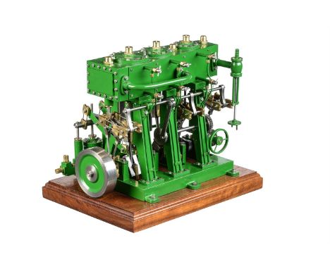 A Freelance model of a triple expansion marine live steam engine, built by Mr D Russell of Frazerburgh based on the O.B.Bolto