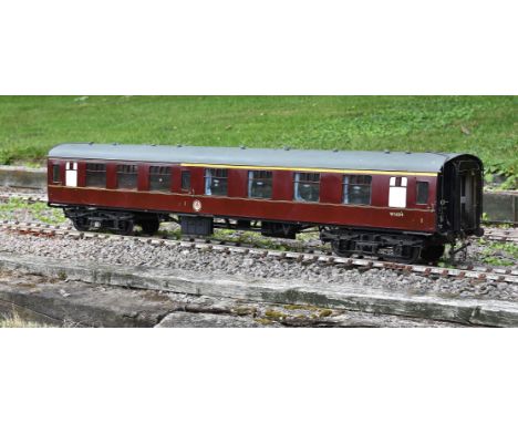 A well built 5 inch gauge British Railways passenger coach type CK, in maroon livery with BR coaching stock crest, with detai