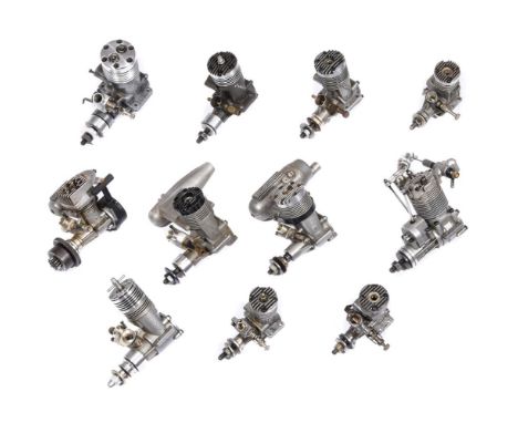 A group of four Merco model car glow engines, late 20th century, of approximately 5cc and smaller including a 'MERCO 61' with