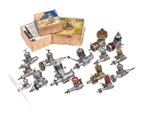 A collection of eighteen Frog model diesel aero engines, mostly mid to late 20th century with displacements of 3.47cc or smal