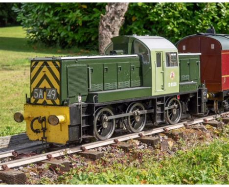 A 5 inch gauge diesel 'Teddy Bear' locomotive, finished in British Railways two tone green livery, No D9526 with fitted steps