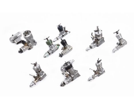 Ten German-made model Aircraft glow engines, to include an Irvine Engines HB.50 6.5cc displacement with exhaust silencer, unb