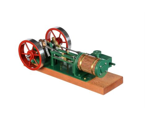 A well-engineered model of a horizontal steam mill engine, built by Mr D. Russell of Fraserburgh based on drawings by Rudy Ko