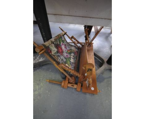 2 Edwardian adjustable tapestry frames.