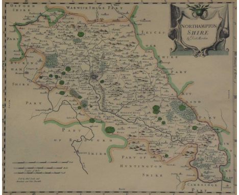 Two reproduction county maps of Leicestershire and Northamptonshire, various hunting prints, by John Carter, Diane Breeze, et