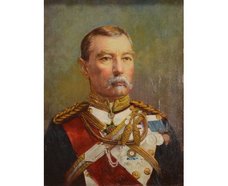 English School,Lieutenant General Drury-Lowe,iol on canvas, unsigned,39x29cm