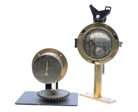 Admiralty portable signalling lantern, 5110E, and a gauge by James Pitkin.Qty: 2