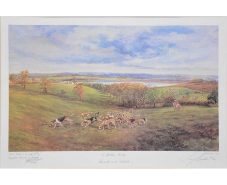 Joy Hawken, set of four hunting prints relating to the Pytchley Hunt,signed in pencil, numbered limited editions 34/285,vario