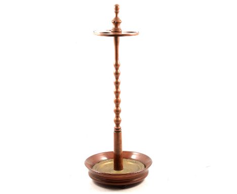 Walnut Dutch pipe stand, walnut, brass tray liner, 51cm.