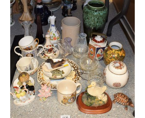 Ceramics and Glassware - an Aynsley Cottage Garden pattern baluster vase; a bowl, similar; a Wade tortoise lidded trinket box