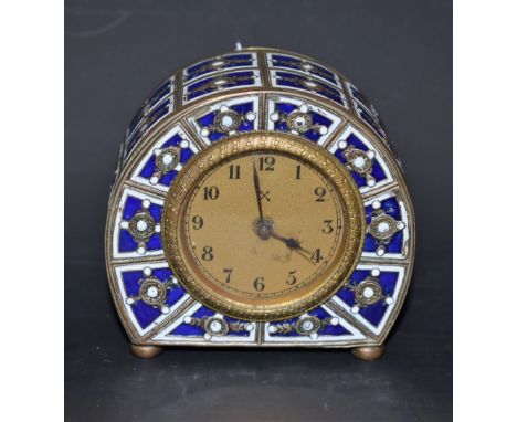 A 19th century enamel cased miniature clock