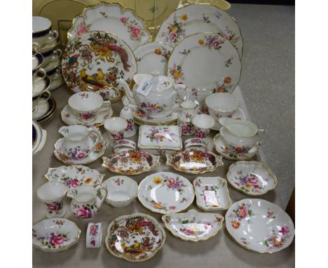 Royal Crown Derby Posies including teapot, cream jugs, saucers, side plates, vases, trinket dishes, etc; a Royal Pinxton Rose