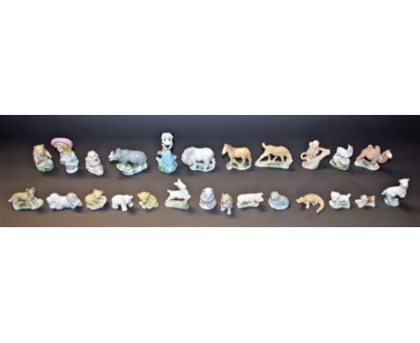 A quantity of Wade Whimsies including Huckleberry Hound, Rhino, Bear, Camel, Monkey, etc; a pin cushion lady