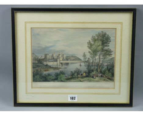 G HAWKINS after G PICKERING colour lithograph - entitled 'The Conway Tubular Bridge and Castle' and with engineering specific