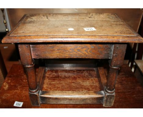 Low jointed oak stool / table, 45 x 34cm