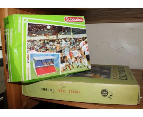 Boxed Subbuteo table soccer game and accessories