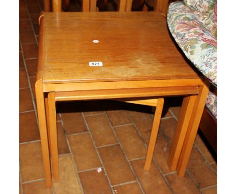 Light oak nest of three tables