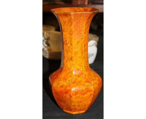 Royal Worcester speckled orange vase, 26cm