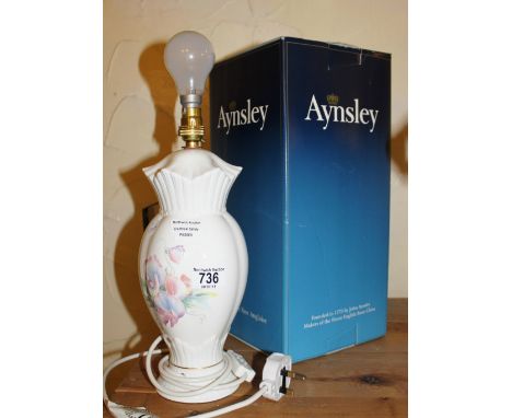 Aynsley ceramic lamp with box, PAT tested